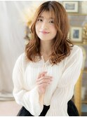 細めハイライトS字カールゆるふわセミディa川口20代30代40代