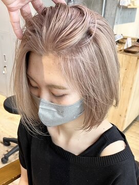 ムク 横浜店(muku) ミルクティーベージュダブルカラーケアブリーチインナーカラー