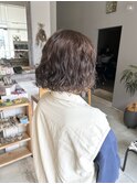 強めカールでパーマ