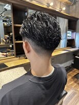 メンズココ 日本橋店(MENS COCO)&nbsp;ブルーブラックサーフカール刈り上げ