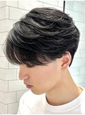 フェザーショートフェザーパーマショートマッシュツーブロック