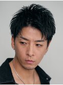 アップバング短髪メンズスパイキーショート刈り上げツイスト原宿