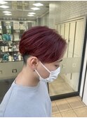 メンズセンターパート☆ワインレッドカラー