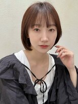 ステアケース 武蔵小杉店(stair:case) ミニボブ大人かわいシアブラウンシースルーバング20代30代40代