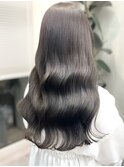 小顔レイヤー春夏カラー韓国風アッシュ髪質改善カラーロングヘア