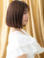 カバーヘアアンドスパ ブリス 浦和(COVER HAIR&SPA bliss) ミルクブラウンワンカール前下がり小顔ボブディX浦和30代40代