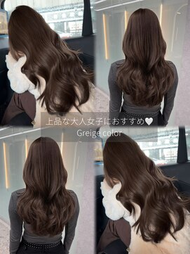 ボタン ハカタ(VOTAN hakata) 【柿本真優】グレージュカラー/品のある女性ヘア