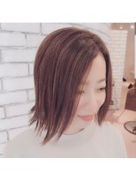 ティキ ヘアーワークス(TiKi Hair Works) 【TiKi】切りっぱなしロブヌーディーカラー