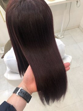 アリュックス 国立(ALUX) 大人かわいいチェリーピンクで【髪質改善】