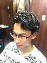 ヒロギンザ 浜松町店(HIRO GINZA)&nbsp;七三スパイラルパーマヘア<メンズ/理容室/ヒロ銀座/浜松町>