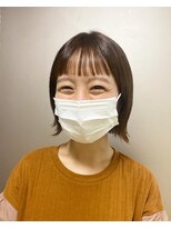 ピエドプールポッシュ(PiED DE POULE POCHE)&nbsp;薄め&オン眉前髪のナチュラルボブ