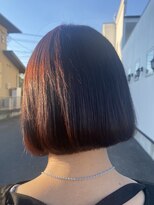 ヘアーメイク ララ(HAIR MAKE LALA) 重め切りっぱなしのボブスタイル。お手入れ簡単