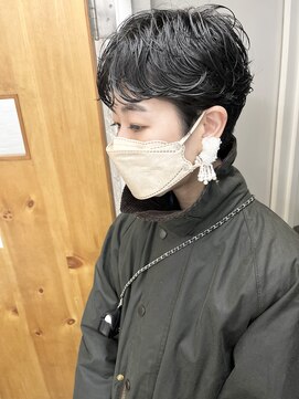 コス(kos) 大人可愛い/ココアベージュ/グレージュカラー/ボブウルフ/黒髪