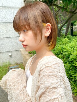 サロンドミルク 新百合ヶ丘店(salon de MiLK) 顔まわりがポイントの、耳掛けボブスタイル！五月女