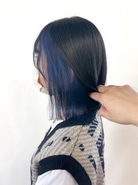 オル(Olu) 【MASAYA】ネイビーカラー×インナーカラー