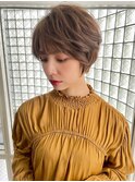 大人可愛い30代40代50代小顔ウルフレイヤー丸みショートボブ