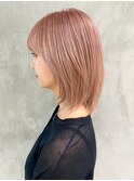 ピンクブロンド_チェリーブラウンフェミニンロング_ba353952