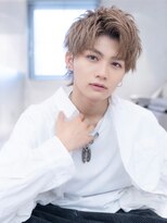 イオ 本厚木(io)&nbsp;メンズハイトーンカラーアップバングツーブロックモテ髪