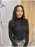 ロングくるくるパーマ