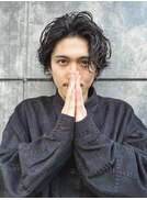 【かき上げ縦落ちパーマ】耳掛け大人ヘア色気ヘア