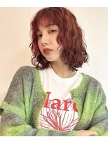 バンプ バイ ヘッドライト 用賀店(BUMP by HEADLIGHT) ミディアムパーマスタイル/ボルドーカラー