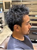 スペインカール/スパイキーショート/ブルーブラック/北堀江