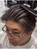 50代40代白髪ぼかしシルバーメッシュバレイヤージュ