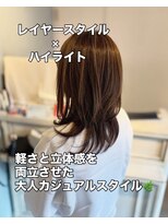 ケアアンドデザイン 今里本店(care&design fulfill)&nbsp;レイヤーカット/ハイライト/ニュアンスウルフ 20代30代40代50代