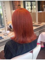 アース いわき店(HAIR&MAKE EARTH)&nbsp;ビビッドオレンジの外はねボブ