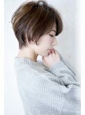 大人可愛い20代30代40代黒髪前下がりショートボブ丸みショートd