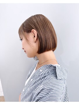 イコ 表参道原宿(ico) ボブ　ナチュラルベージュ　ブリーチなしダブルカラー