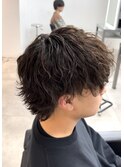 波巻きスパイラルパーマ30%+マッシュウルフ