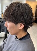 波巻きパーマメンズパーマメンズヘアツーブロックツイストパーマ