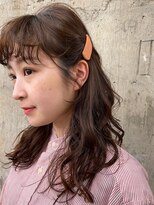 デジタルパーマ　チェリーブラウン　イメチェン　お洒落ヘア