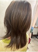 20代30代40代フェイスレイヤーシースルーバング無造作セミロング
