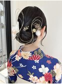 タイトシニヨン　和装ヘア　シニヨンアレンジ