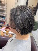 撮影に向けて！白髪風ヘアへ