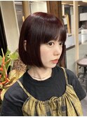 深い赤のぱつbob