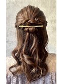 結婚式お呼ばれハーフアップ／ヘアセット/編み込み/アレンジ