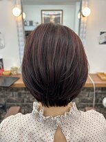 エモーション emotion hair 秋ピンク×伸ばしかけショート