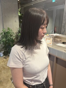 フーコー 小倉魚町店 (fuhcoh) 顔まわりレイヤー×オリーブグレージュ