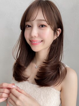 アグノス 青山(Agnos) 黒髪うる艶髪シースルーバングデジタルパーマココアベージュ