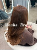 ▼ブラウンカラーブラウンヘアコテ巻きヘア