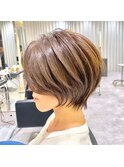ショートボブ髪型20代30代40代50代前髪あり前髪なし面長【荒砂】