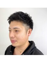 メンズアンダーバーホワイト 南海難波店(Men's _WHITE)&nbsp;メンズショート×パーマ