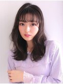 《Agu hair》うるツヤ暗髪×小顔ゆる巻ロング