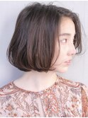 前下がりショート・ボブ/パーマ/前髪なし/30代/40代/50代/長め
