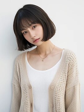 アンドヘアサロン(AND hair salon) ぱっつんボブ/ミニボブ/コンパクトボブ/暗めカラー/グレージュ
