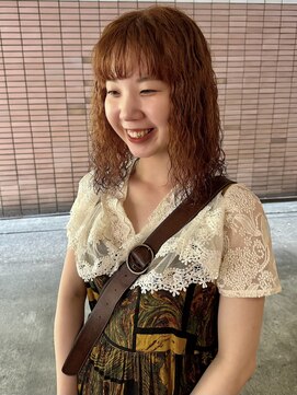 ビーハイブ 仙台駅前店(Behive) オレンジベージュ/ボブミディアム/パーマ/20代30代