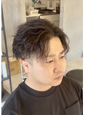 大分メンズ刈り上げマッシュツイストスパイラルパーマ